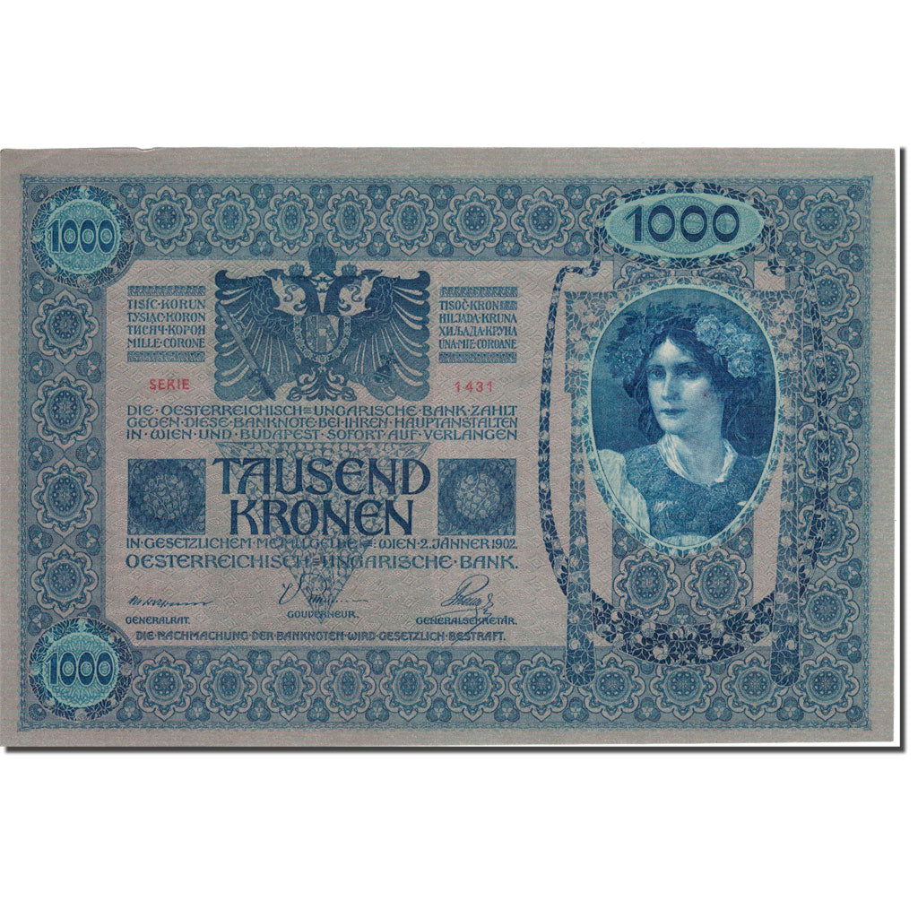 Banknote, Austria, 1000 Kronen, 1902, 1902-01-02, KM:59, AU(50-53)