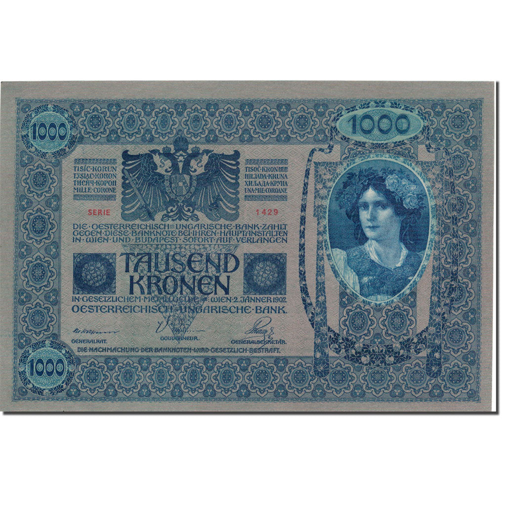 Banknote, Austria, 1000 Kronen, 1902, 1902-01-02, KM:59, AU(50-53)