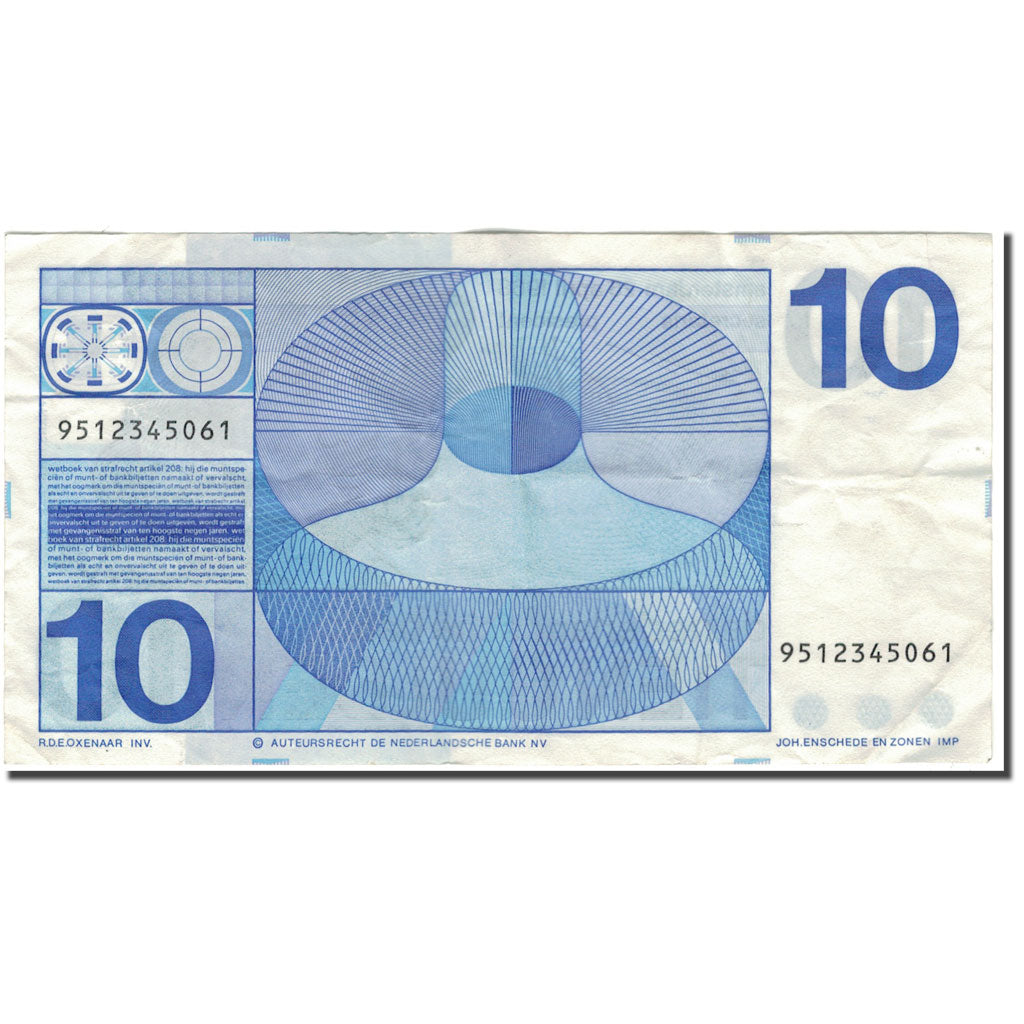Banconote, Paesi Bassi, 10 Gulden, 1968, 1968-04-25, KM:91b, BB