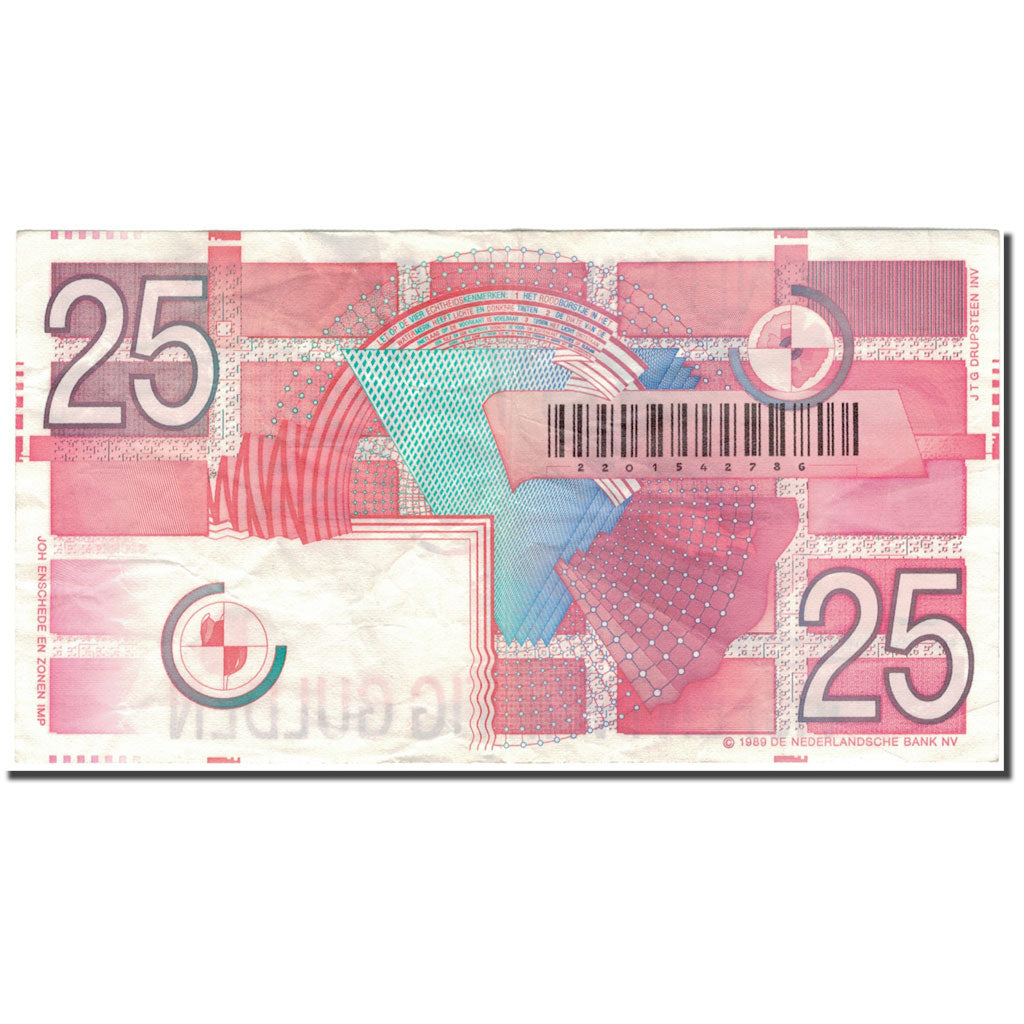 Banknote, Netherlands, 25 Gulden, 1989, 1989, KM:100, EF(40-45)