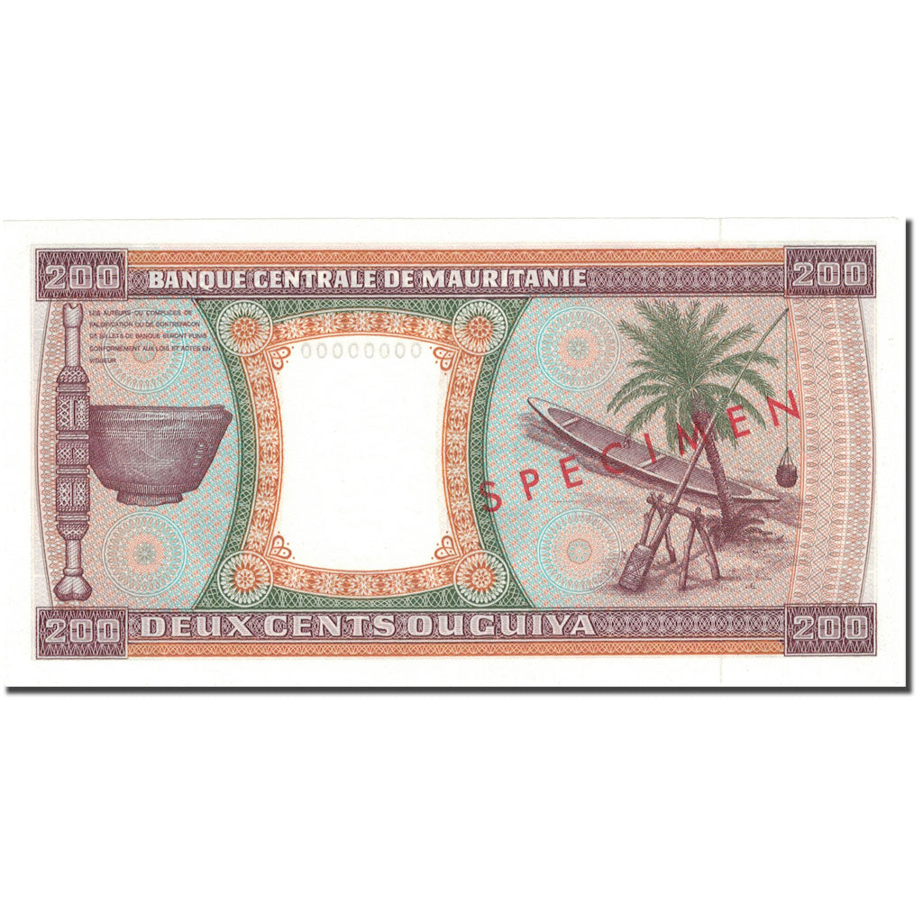 Billet, Mauritanie, 200 Ouguiya, 1974, 1974-11-28, Specimen, KM:5s, NEUF