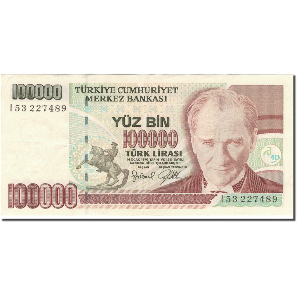 Geldschein, Türkei, 100,000 Lira, L.1970, KM:205, UNZ-