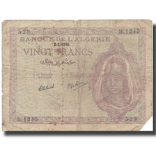 Billet, Algeria, 20 Francs, 1945, 1945-02-02, KM:92a, B+