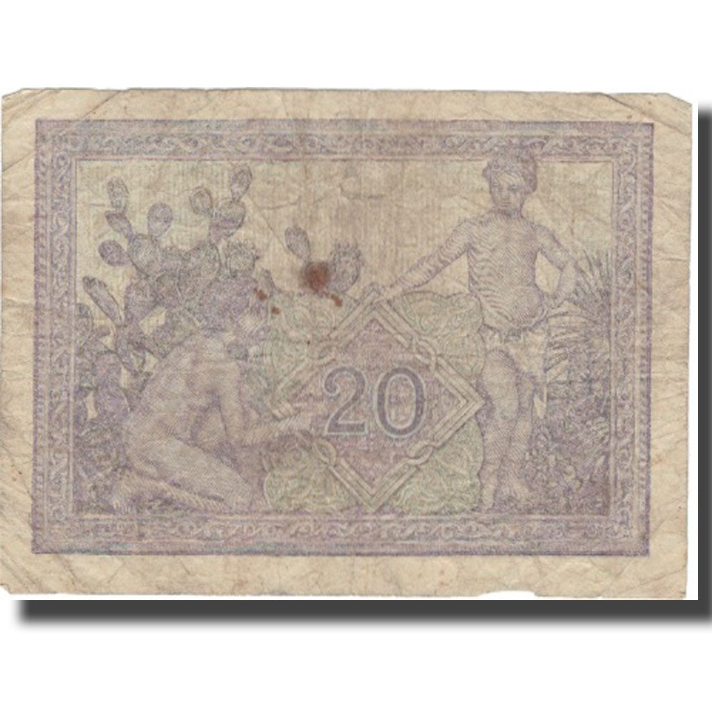 Nota, Argélia, 20 Francs, 1943, 1943-12-22, KM:92a, F(12-15)