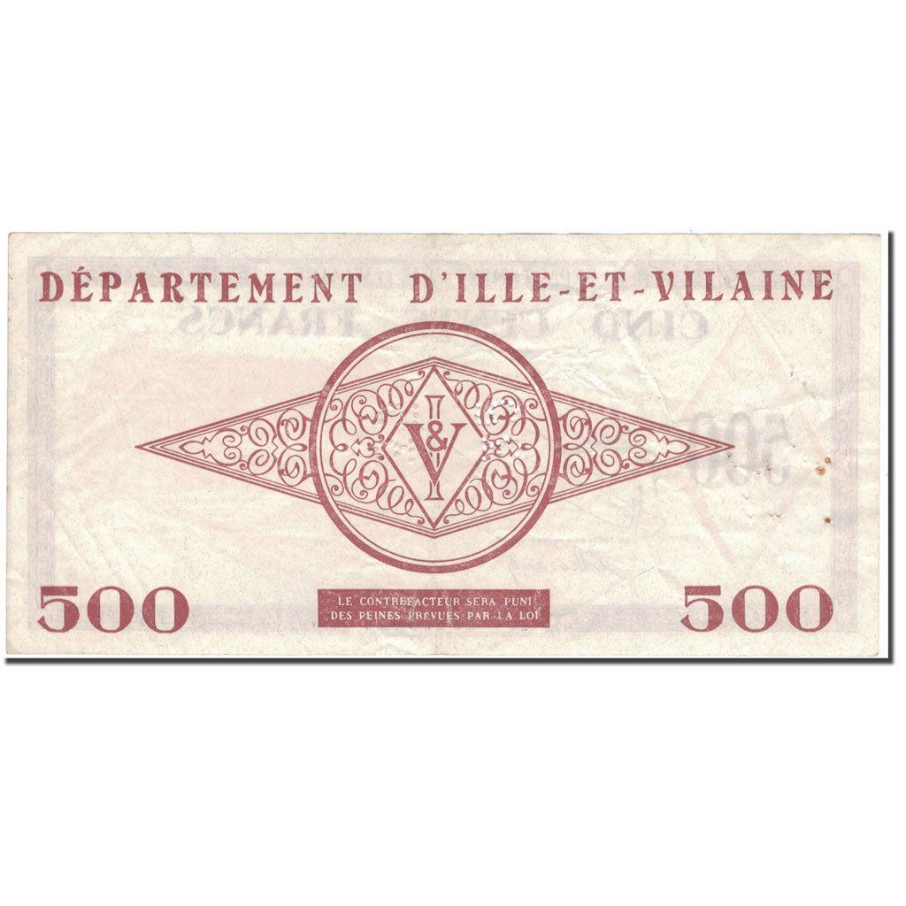 France, Rennes et Saint-Malo, 500 Francs, AU(50-53)