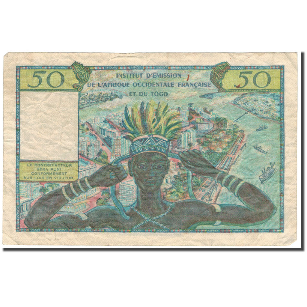 Banknote, French West Africa, 50 Francs, 1955-1956, Undated (1956), KM:45