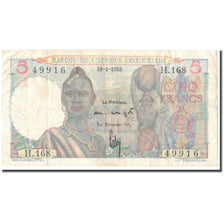 Nota, África Ocidental Francesa, 5 Francs, 1953, 1953-04-10, KM:36, EF(40-45)