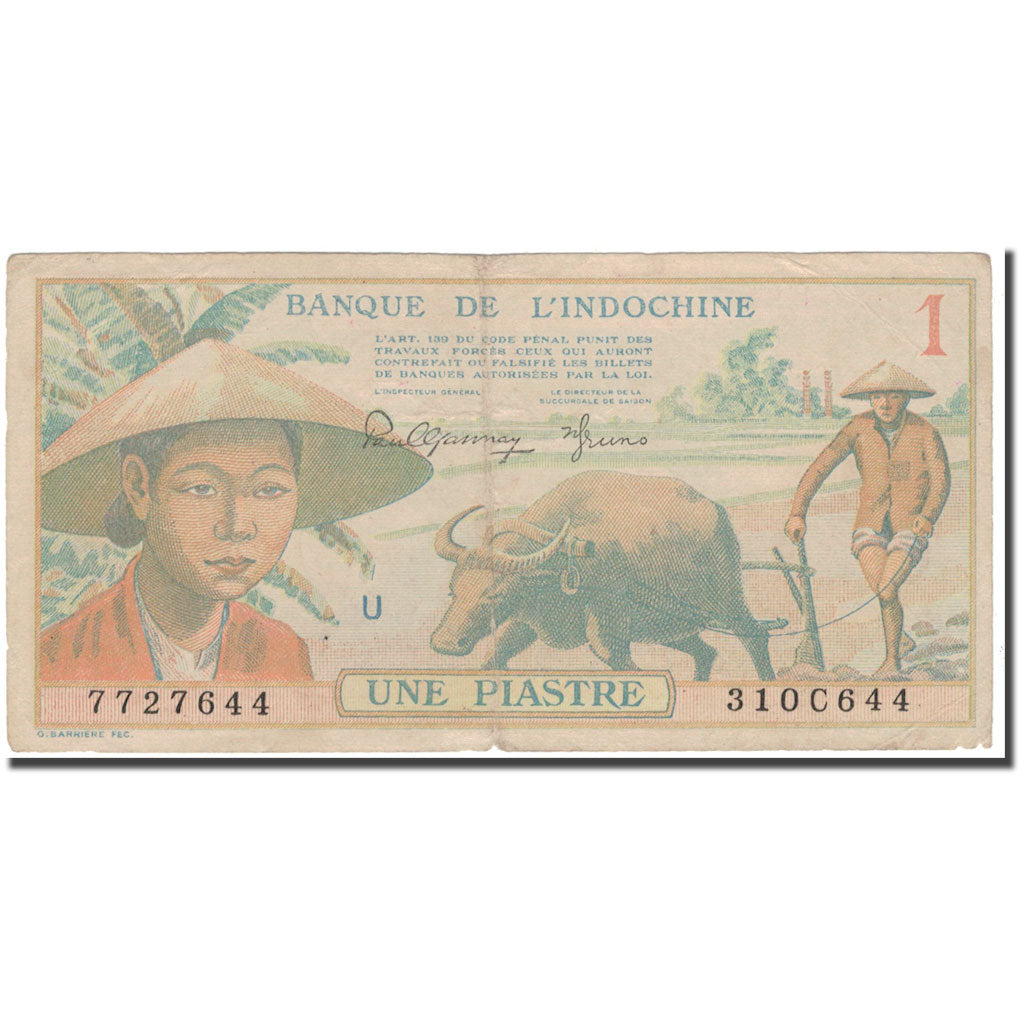 Geldschein, FRENCH INDO-CHINA, 1 Piastre, KM:74a, S+