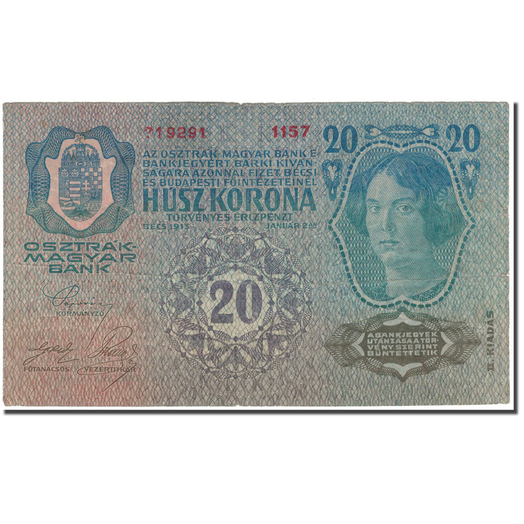 Banknote, Hungary, 20 Korona, 1913, 1913-01-02, KM:20, EF(40-45)