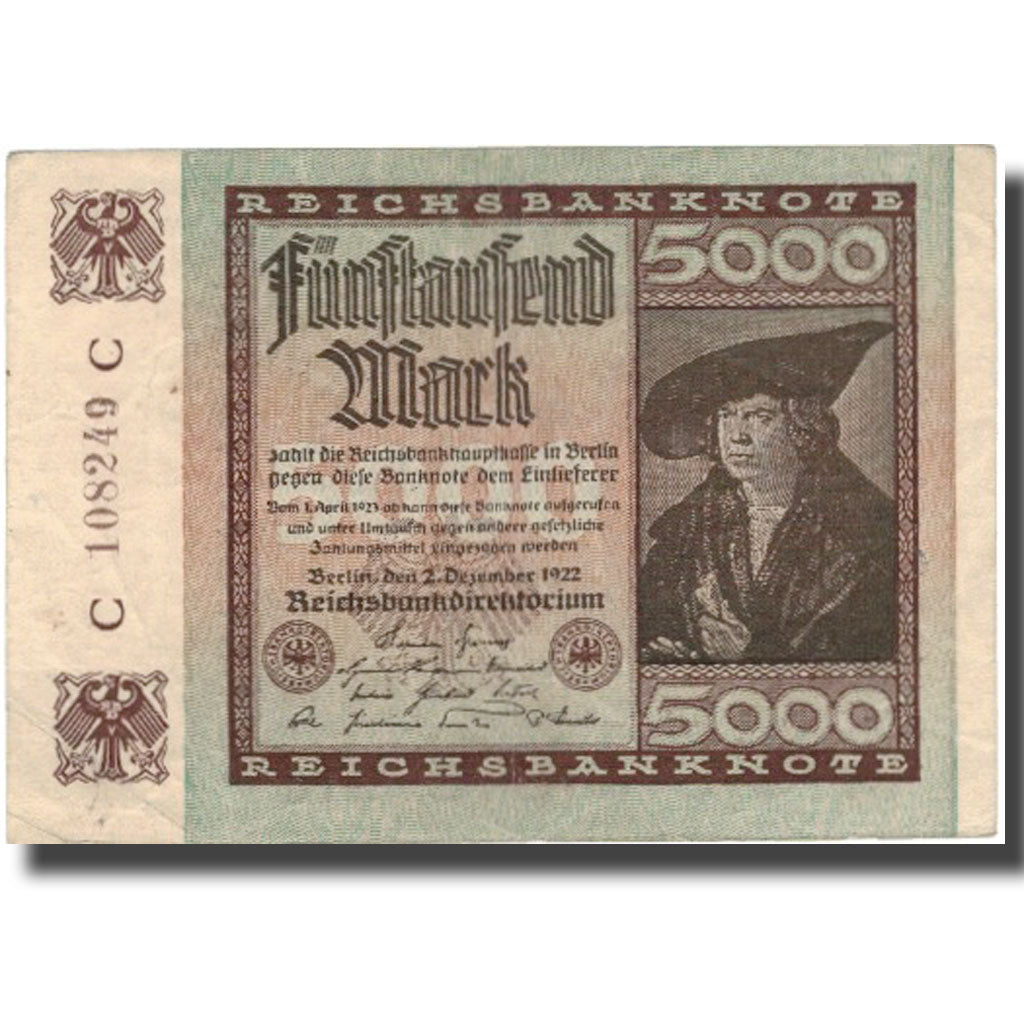 Billet, Allemagne, 5000 Mark, 1922, 1922-12-02, KM:81a, TTB+