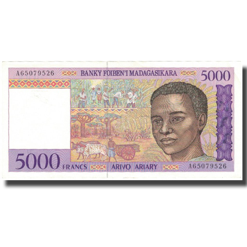 Banknote, Madagascar, 5000 Francs = 1000 Ariary, 1994-1995, Undated (1995)