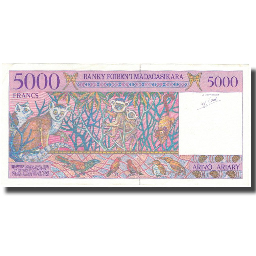 Banknote, Madagascar, 5000 Francs = 1000 Ariary, 1994-1995, Undated (1995)