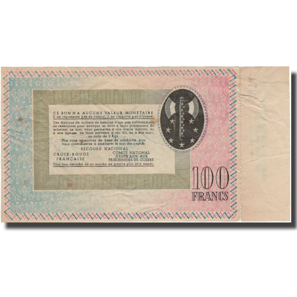 France, Secours National, 100 Francs, Undated (1941), AU(50-53)