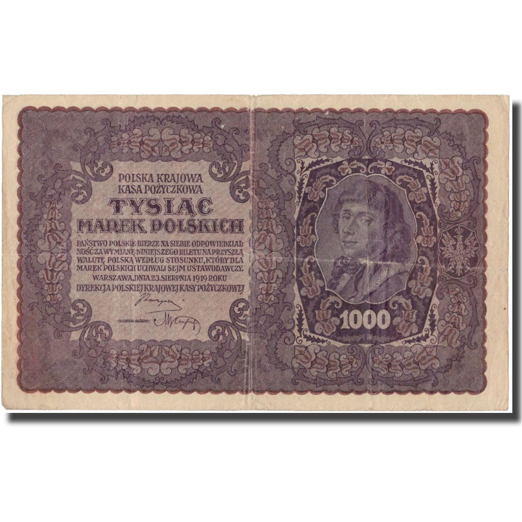 Banconote, Polonia, 1000 Marek, 1919, 1919-08-23, KM:29, BB