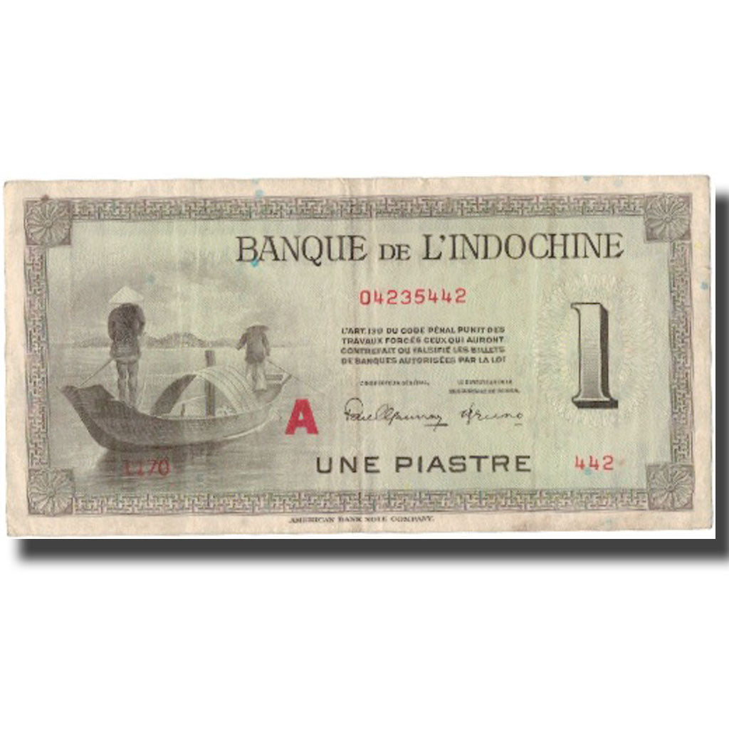 Banconote, INDOCINA FRANCESE, 1 Piastre, KM:76b, BB