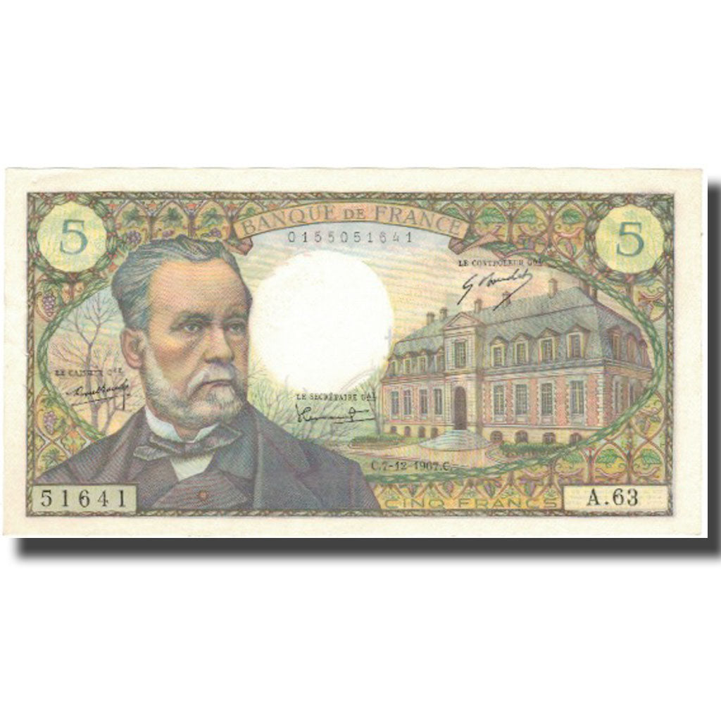 Francja, 5 Francs, Pasteur, 1966, 1967-12-07, EF(40-45), Fayette:61.6, KM:146b