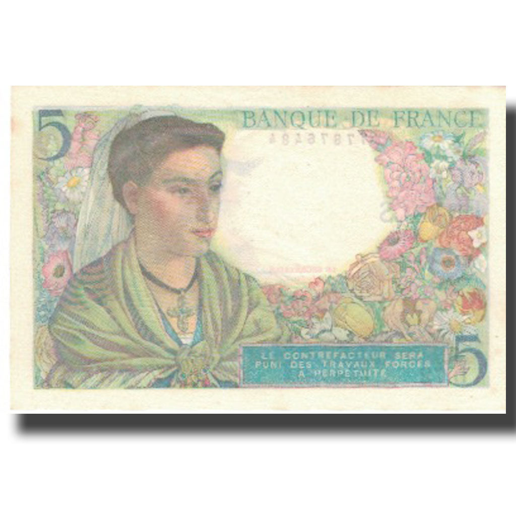 Francia, 5 Francs, Berger, 1943, 1943-08-05, EBC, Fayette:05.03, KM:98a