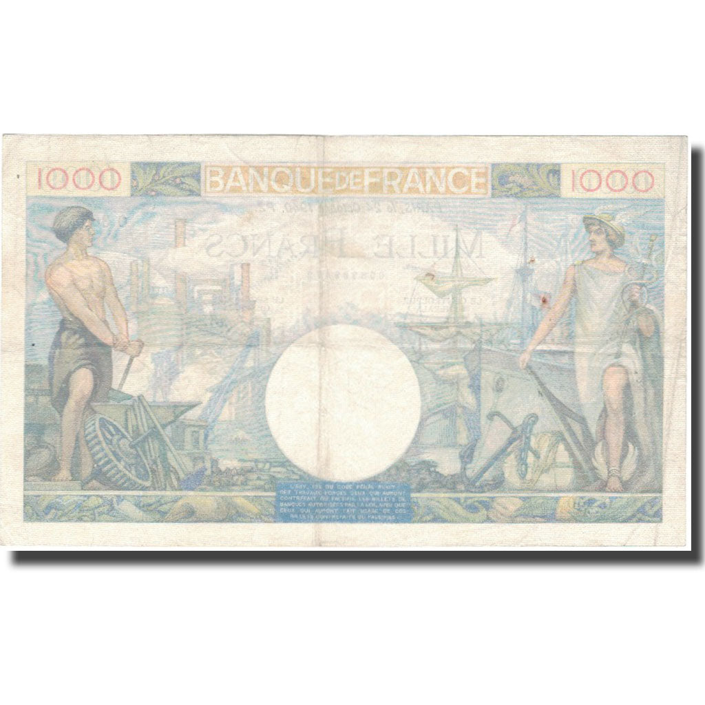 France, 1000 Francs, Commerce et Industrie, 1940, 1940-10-24, EF(40-45)