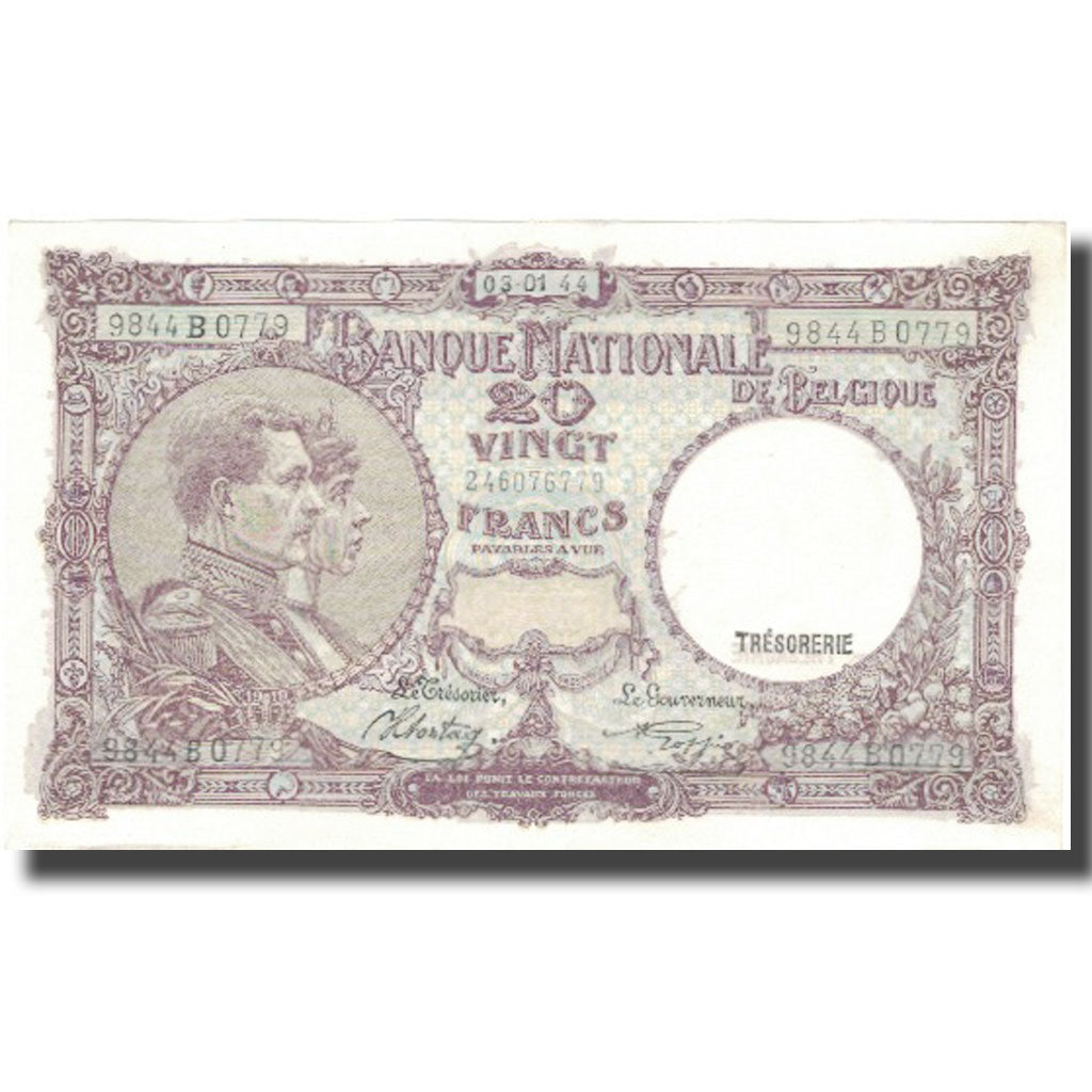Banconote, Belgio, 20 Francs, 1948, 1948-09-01, KM:116, SPL