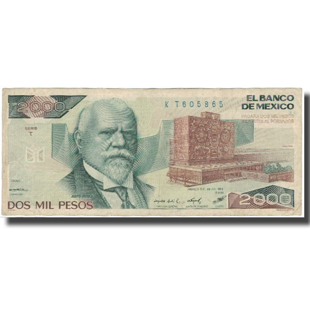 Billete, 2000 Pesos, 1983, México, 1983-07-26, KM:82a, BC+