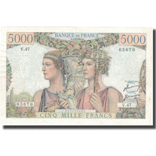 França, 5000 Francs, Terre et Mer, 1951, 1951-02-01, AU(55-58), Fayette:48.4
