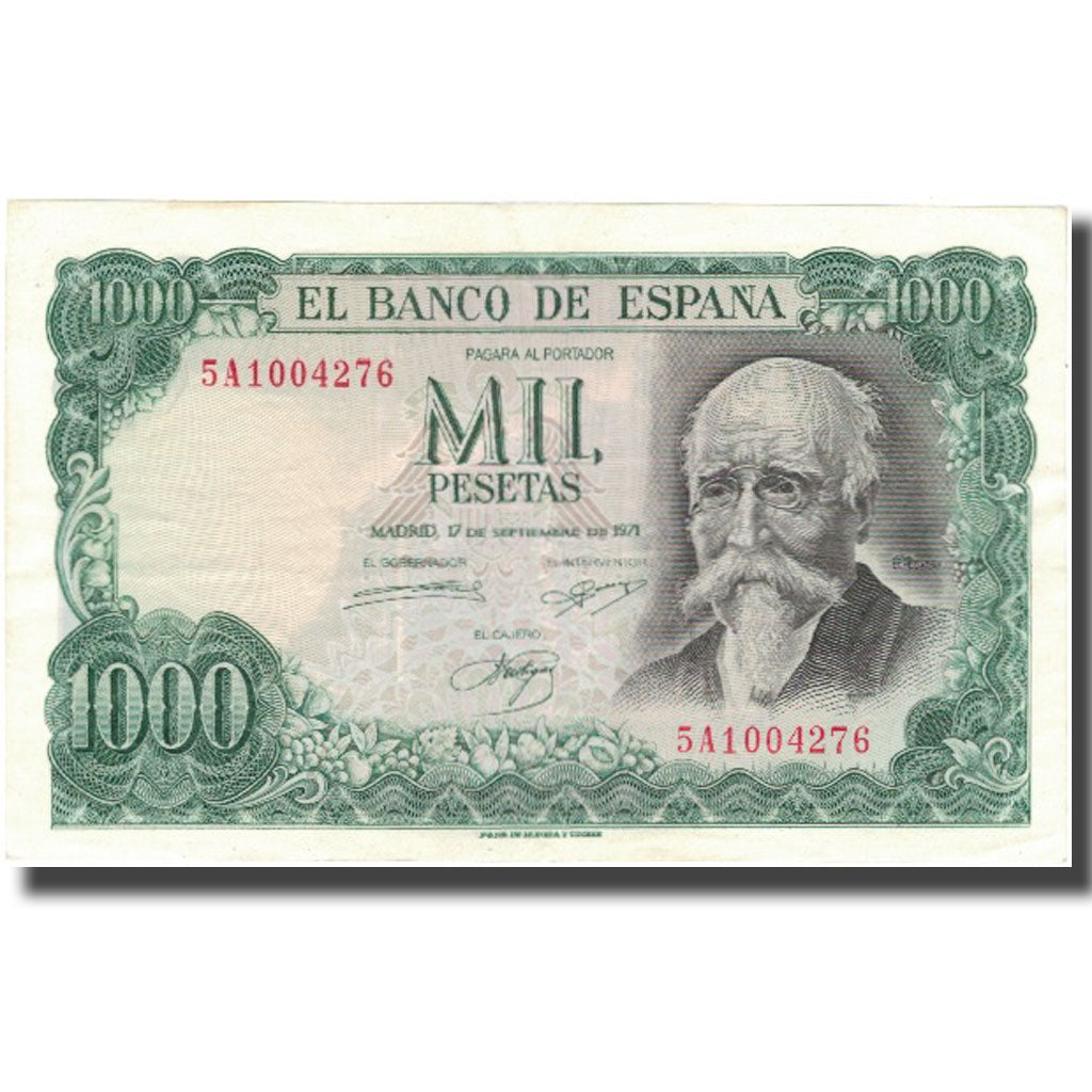 Billete, 1000 Pesetas, 1971, España, 1971-09-17, KM:154, EBC