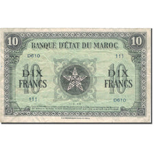 Banknote, Morocco, 10 Francs, 1944, 1944-03-01, KM:25a, EF(40-45)