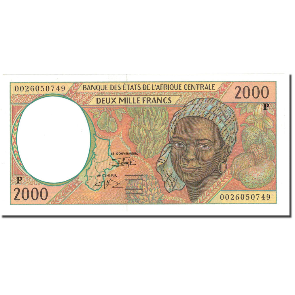 Banconote, Stati dell’Africa centrale, 2000 Francs, 1993, KM:603Pa, SPL+