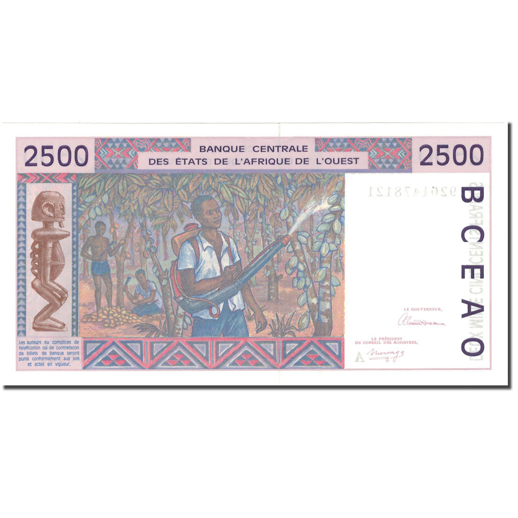 Geldschein, Western Africa, 2500 Francs, 1994, 1994, VZ+