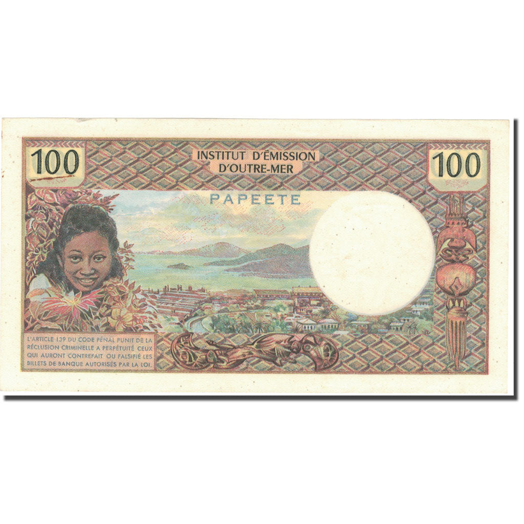 Geldschein, Tahiti, 100 Francs, 1969, KM:23, SS+