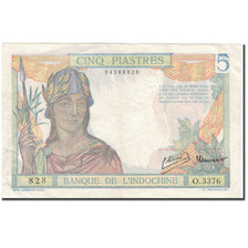 Banconote, INDOCINA FRANCESE, 5 Piastres, 1932, KM:53a, SPL