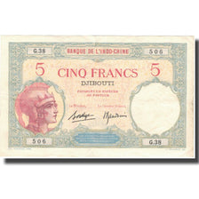 Geldschein, Französisch-Somaliland, 5 Francs, 1928, 1928, KM:6b, VZ+