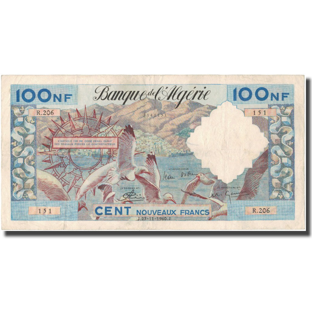Biljet, Algerije, 100 Nouveaux Francs, 1960, 1960-11-25, KM:121b, TTB+