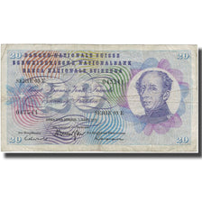Banknote, Switzerland, 20 Franken, 1973, 1973-03-07, KM:46u, F(12-15)