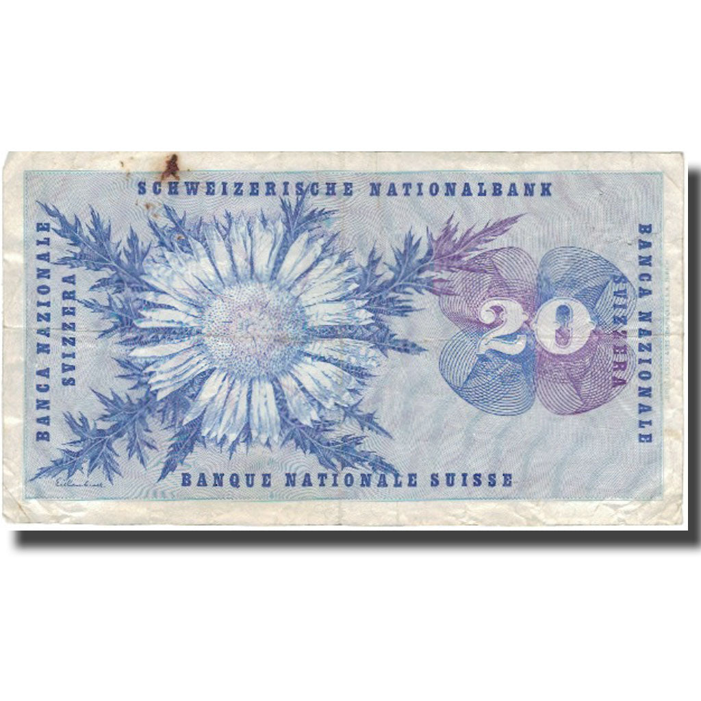 Geldschein, Schweiz, 20 Franken, 1973, 1973-03-07, KM:46u, S