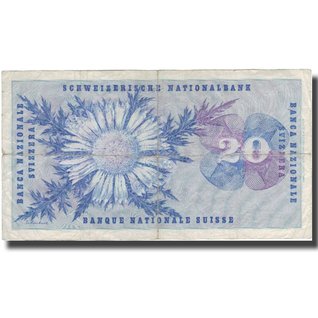 Banknote, Switzerland, 20 Franken, 1972, 1972-01-24, KM:46t, VF(20-25)