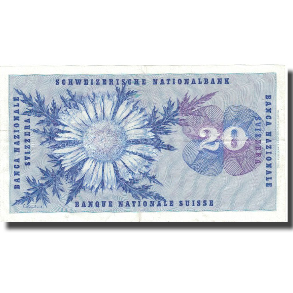 Billet, Suisse, 20 Franken, 1974, 1974-02-07, KM:46v, TTB+