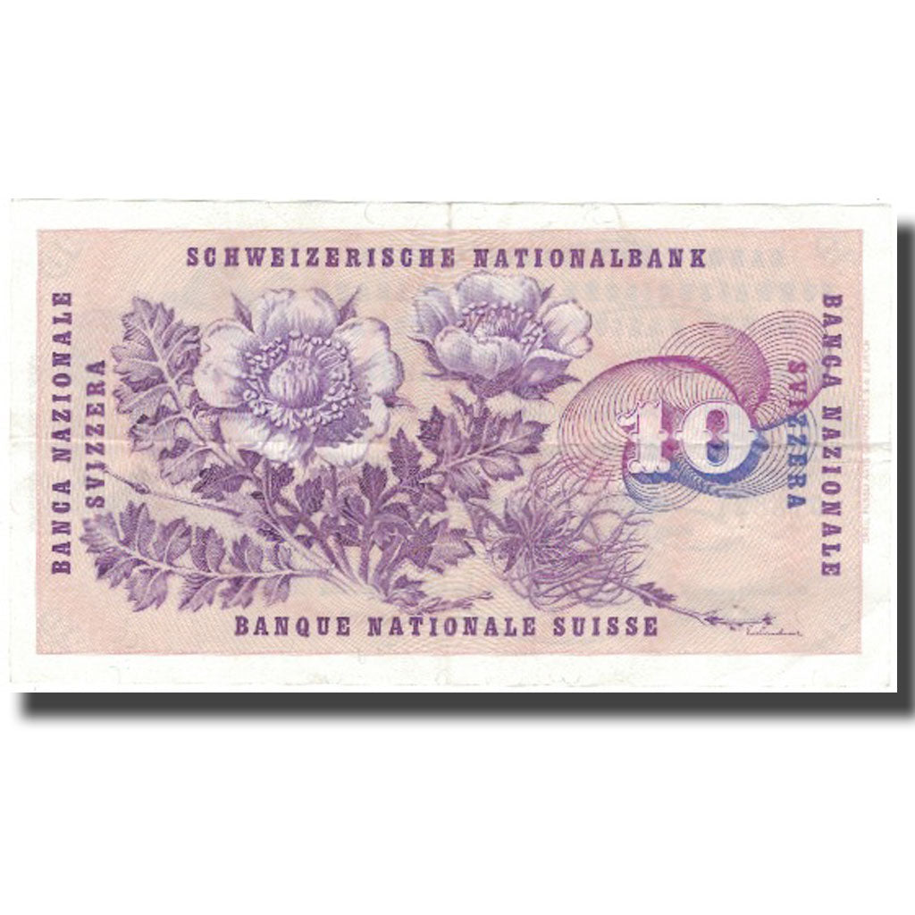 Geldschein, Schweiz, 10 Franken, 1974, 1974-02-07, KM:45t, SS+