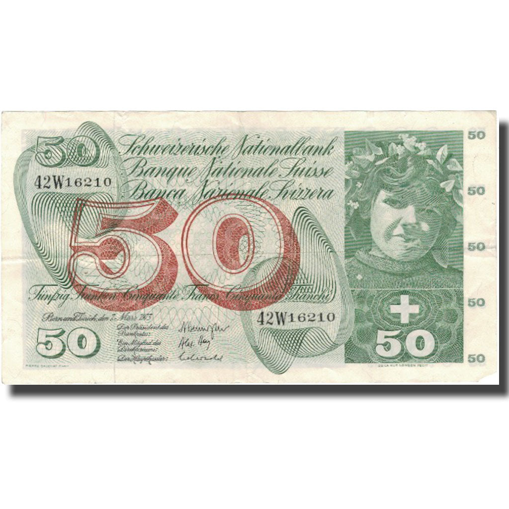 Banconote, Svizzera, 50 Franken, 1973, 1973-03-07, KM:48m, BB