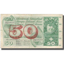 Nota, Suíça, 50 Franken, 1967, 1967-06-30, KM:48g, VF(20-25)