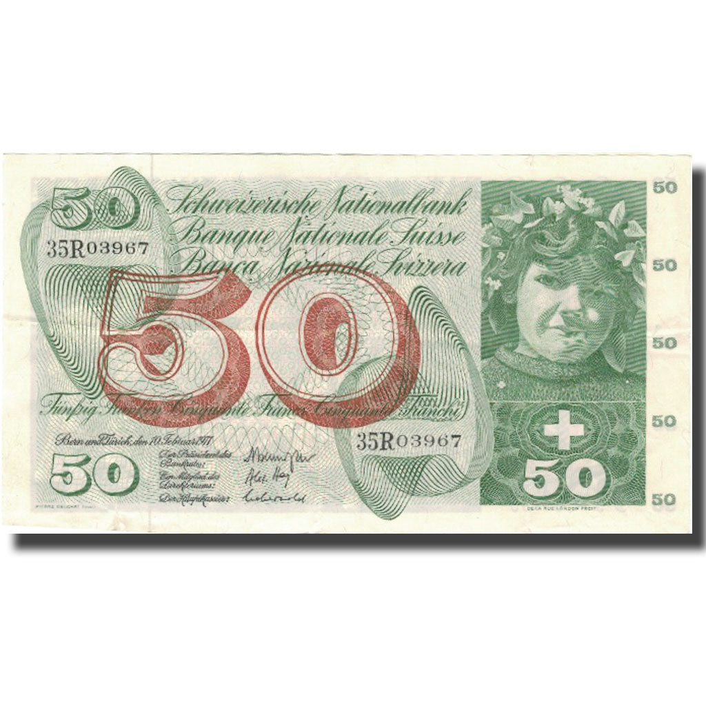 Banknote, Switzerland, 50 Franken, 1971, 1971-02-10, KM:48k, EF(40-45)