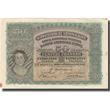 Banconote, Svizzera, 50 Franken, 1942, 1942-10-01, KM:34m, MB+
