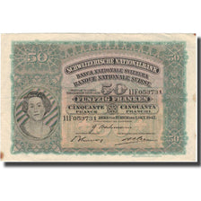 Billete, 50 Franken, 1942, Suiza, 1942-10-01, KM:34m, BC+