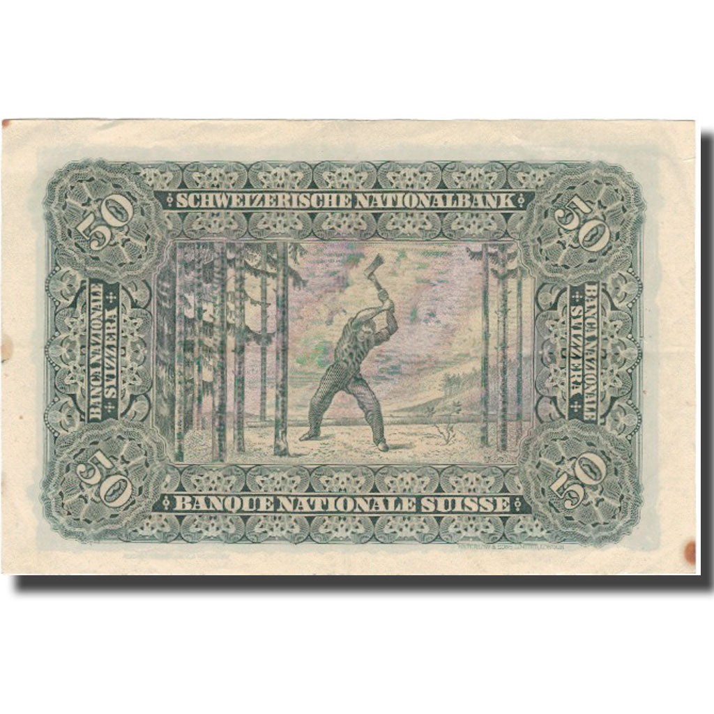 Banconote, Svizzera, 50 Franken, 1942, 1942-10-01, KM:34m, MB+