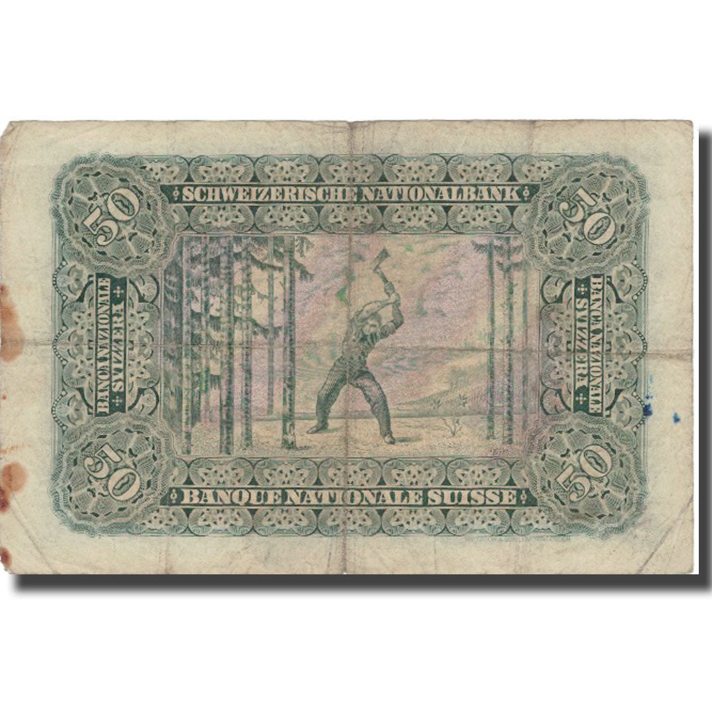 Geldschein, Schweiz, 50 Franken, 1941, 1941-12-12, KM:34l, S