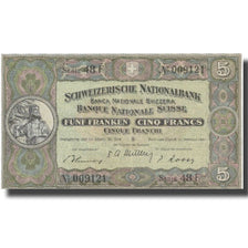 Billet, Suisse, 5 Franken, 1951, 1951-02-22, KM:11o, TB