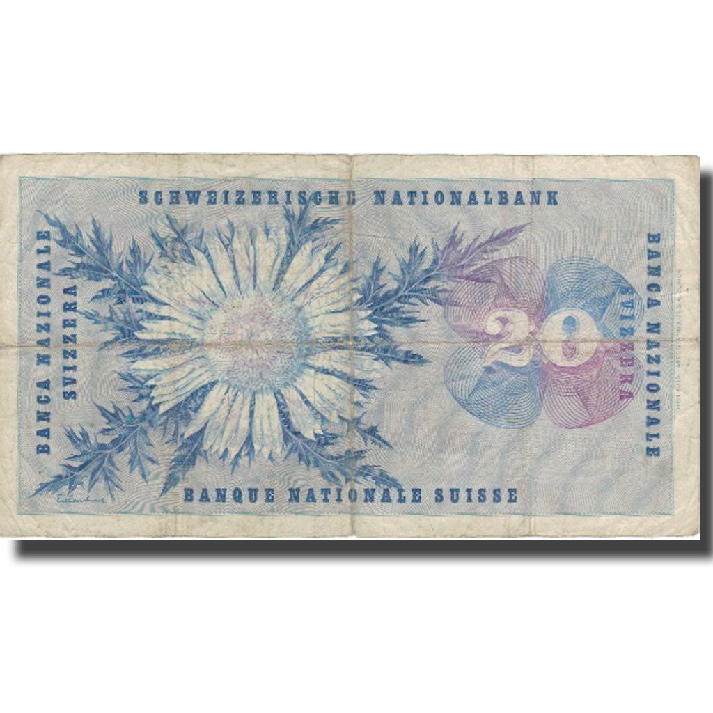Billet, Suisse, 20 Franken, 1955, 1955-10-20, KM:46c, B