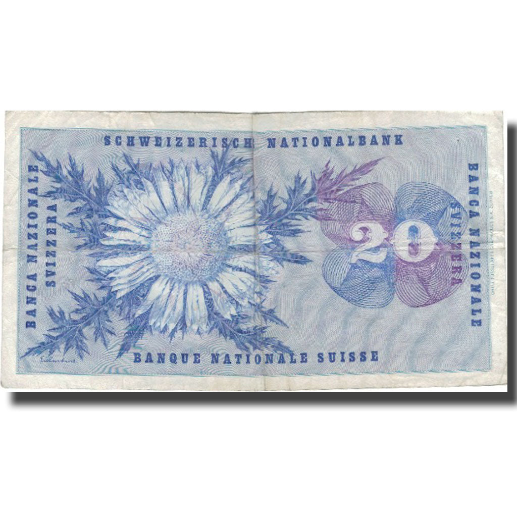 Geldschein, Schweiz, 20 Franken, 1971, 1971-02-10, KM:46s, S