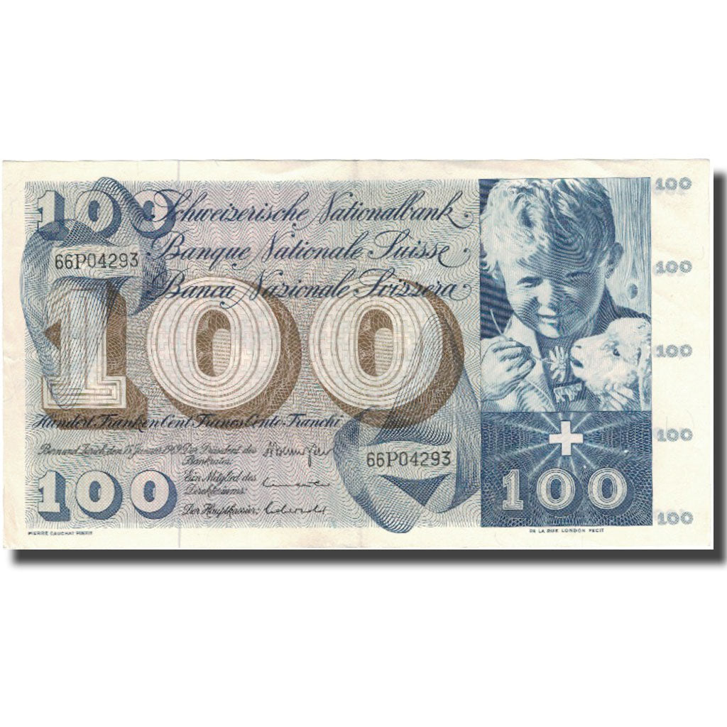 Banknote, Switzerland, 100 Franken, 1969, 1969-01-15, KM:49k, EF(40-45)