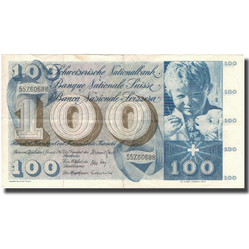 Billete, 100 Franken, 1967, Suiza, 1967-01-01, KM:49j, MBC